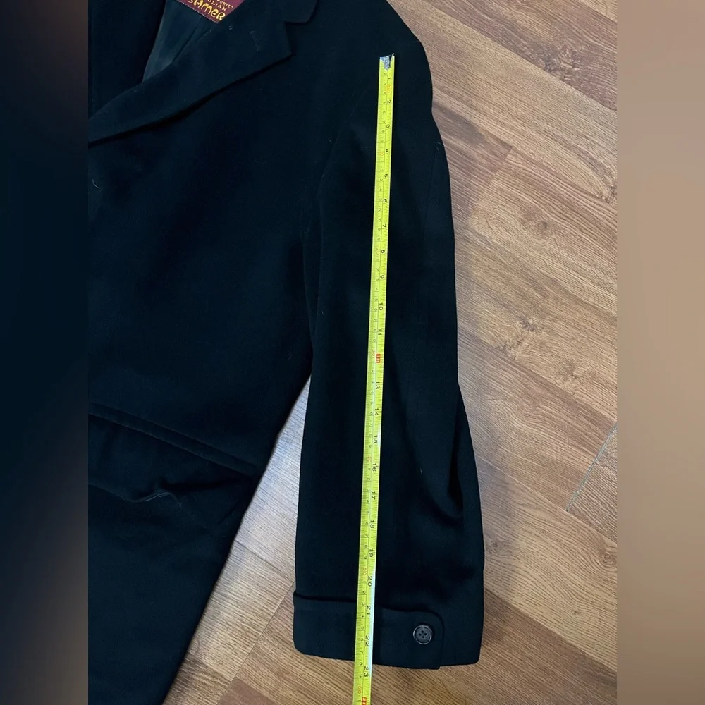 Vintage 1950s Schlesinger’s NY 100% Black Mongolian Cashmere 3 Button Overcoat
